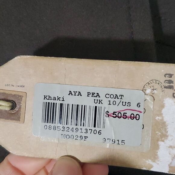 All Saints Women's Aya Wool Blend Pea Coat NWT - Picture 7 of 10